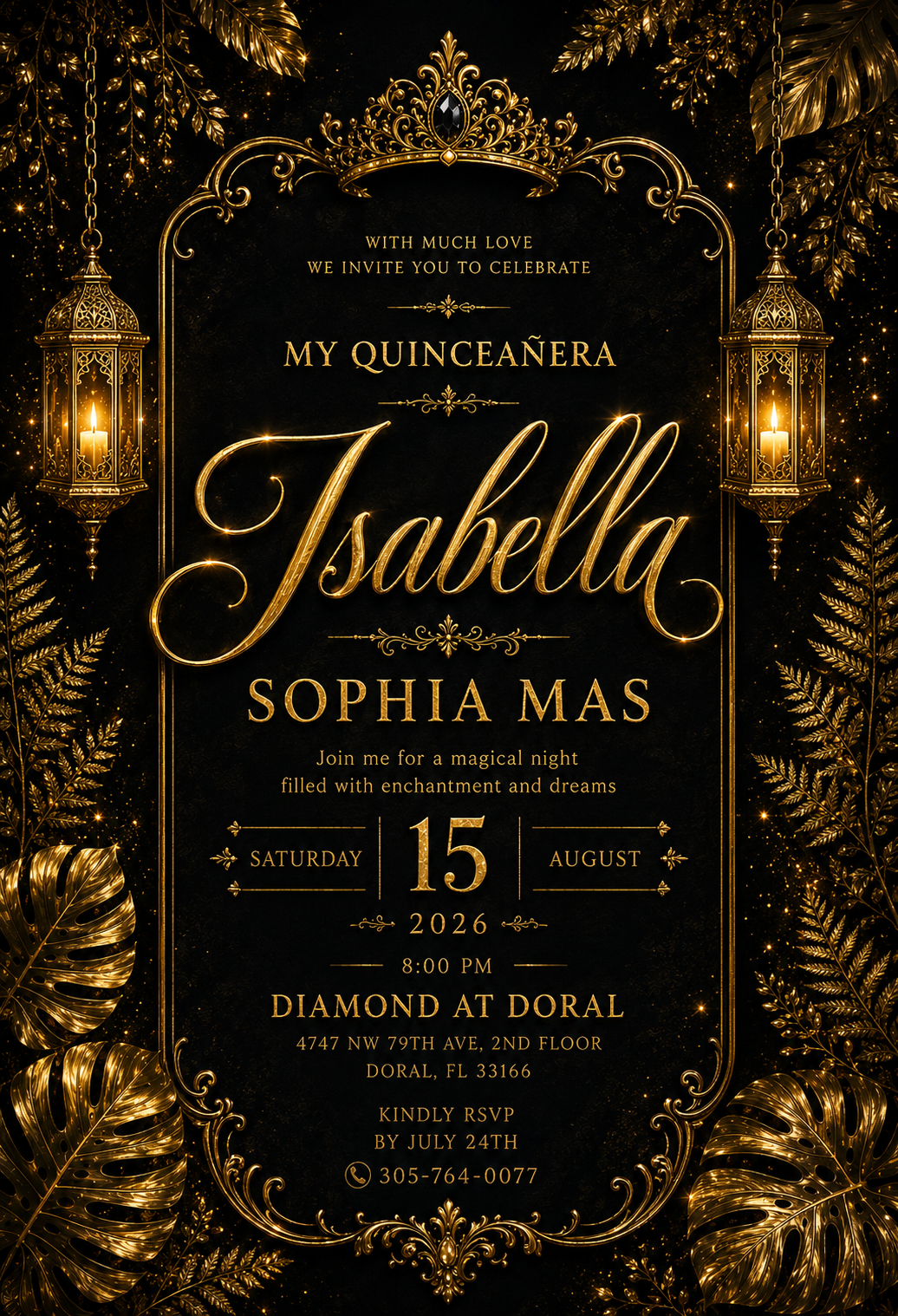 Isabella's Quinceañera invitation